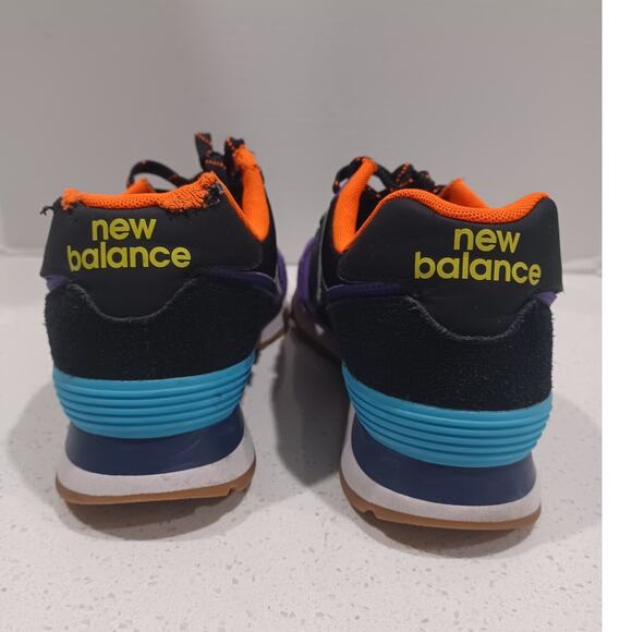 New Balance 574 Black Purple White Shoes ML574PT2 Men's Size 8 (FLAWS) - Picture 5 of 9